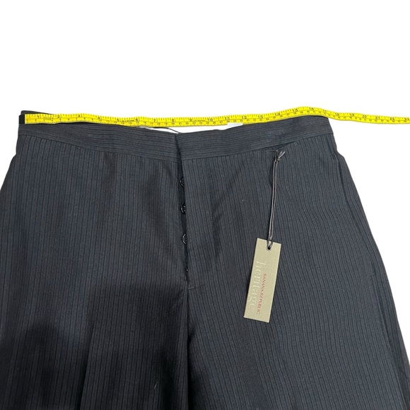 Banana Republic Heritage Wool Blend Button Fly Pinstripe Trousers Black 34/32 - Picture 15 of 15